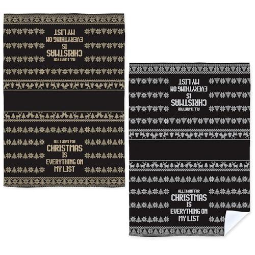 JFFTLL Black Christmas Kitchen Towels, Xmas Dish Tea Towels for Kitchen Decor, I Have Everything I Want for Christmas Decorative Hand Towel for Bathroom, 16x24 Inch Set of 2