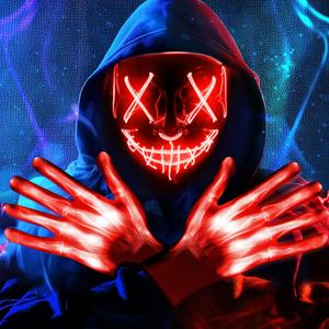 Halloween LED Light Up Mask, Scary Glowing Mask for Cosplay Costumes, Festival, Carnival Party Supplies Gifts (Red)