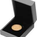 PATIKIL Coin Display Box, Coin Presentation Display Box Coin Box Coin Case with Coin Holder Square Fit 33mm Coin for Silver Dollar Collectors, Gray