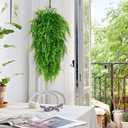 Waipfaru 4Pcs Fake Hanging Plants Artificial Ferns for OutdoorsFake Ferns UV Resistant Plastic Fake Plants for Indoor Wall Porch Wedding Party Holiday Decor
