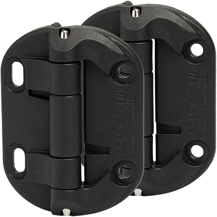 Safetech Hardware Neutral Closing Gate Hinges | Self-Aligning Hinges | No Tension | Square Post, Aluminum & Vinyl/PVC Gates | Max. 50lb Gate SHN-90L - Black