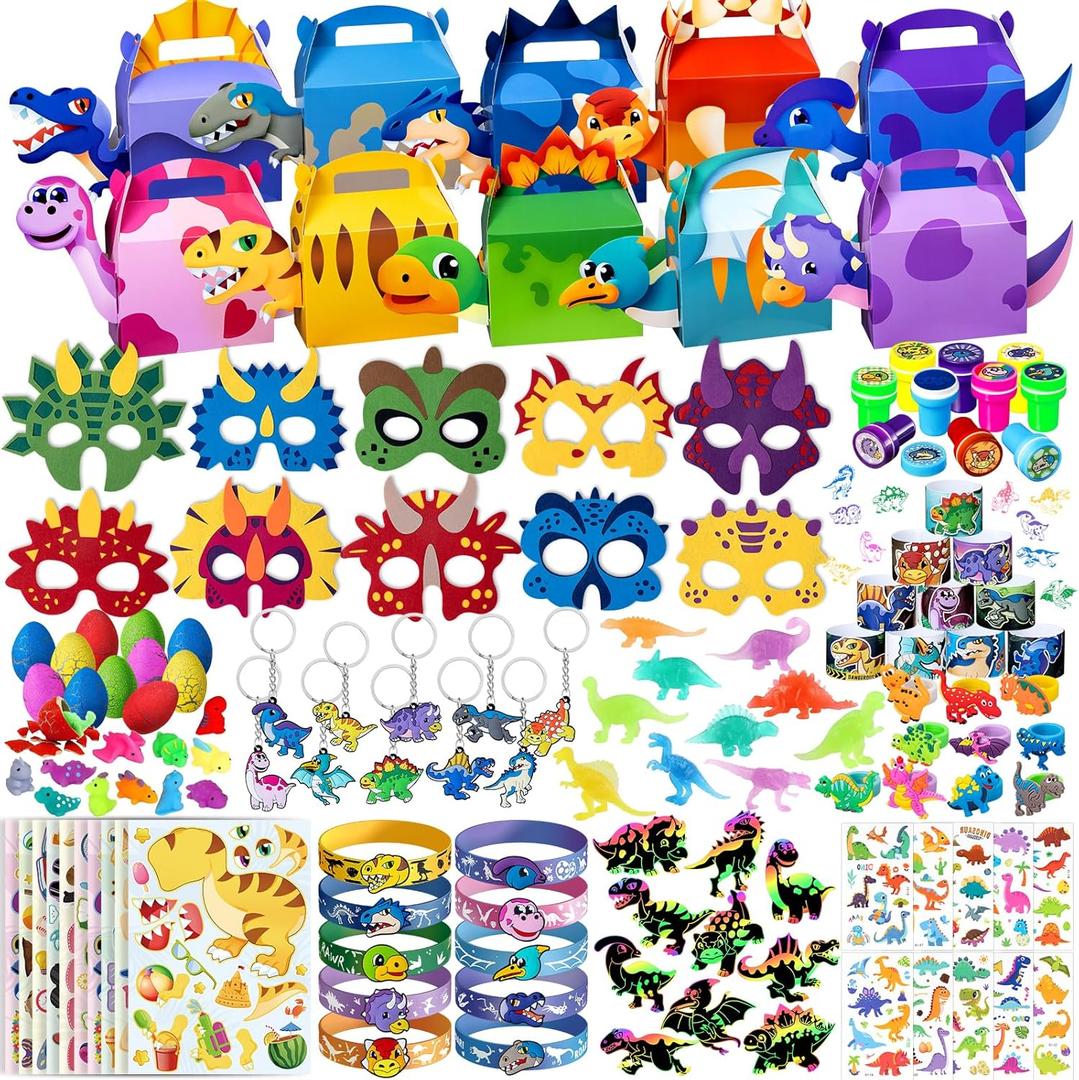 DMIGHT Dinosaur Party Favors, Dinosaur Birthday Party Supplies, Dinosaur Goodie Bags for Kids Birthday, Dino Gifts Bags Fillers Stuffers, Dinosaur Themed Party Toys
