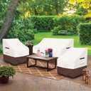 Patio Furniture Covers,3 Piece Heavy Duty Waterproof Outdoor Furniture Cover,Outdoor Furniture Covers for Patio Furniture,Includes 2 Patio chair covers 30in and 1 Patio loveseat cover 58in,Beige