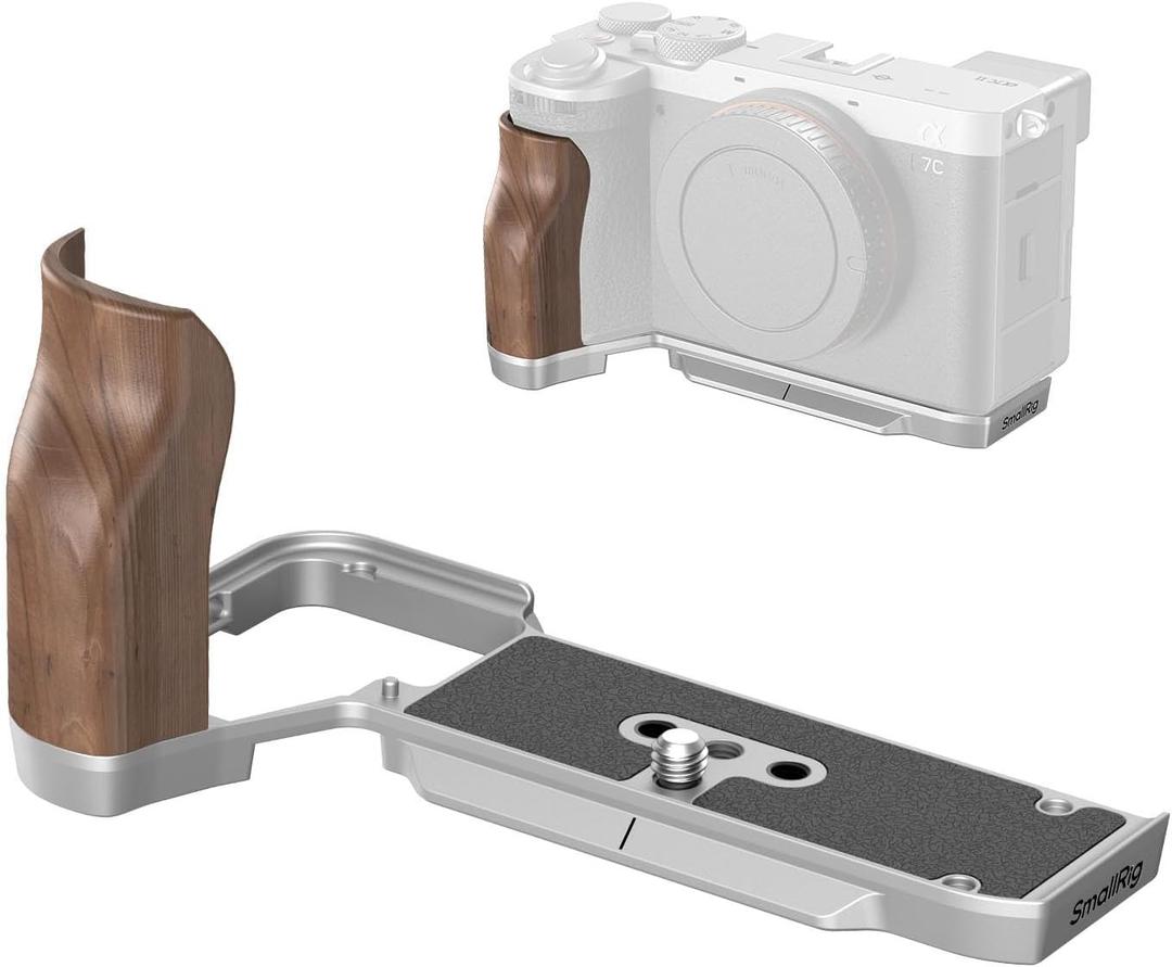 SmallRig A7C II / A7CR Handgrip L-Shape Grip for Sony Alpha 7C II/Alpha 7CR, Quick Release Plate for Arca, Lightweight Wooden Side Handle, for Quickly Switch on Tripods/Handheld Shooting - 4796B