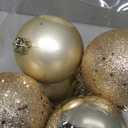 3.15" Champagne Christmas Ball Ornaments 12Pcs for Xmas Tree Shatterproof Christmas Tree Decorations Plastic Hanging Balls Set Wedding House Holiday Party Festival Home Decor