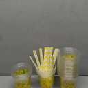 25 Sets of Yungyan Plastic Cups and 26 Straws for Lemon Party (16oz) for Drinking Coffee, Juice, and Drinks, and Suitable for Baby Shower or Birthday Party