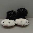 Cosplay Animal Cat Wolf Dog Fox Fursuit Feet Paw Claw Shoes Furry Boots Costume Accessories for Adult (Black-white)