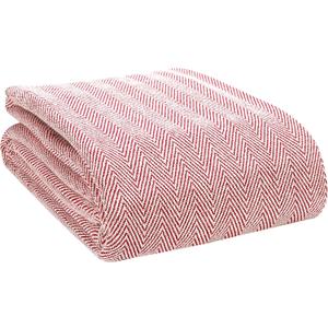 GLAMBURG 100% Soft and Breathable Cotton Thermal Blanket King Red - Perfect for Layering Any Bed for All Season (King (102"x90"))
