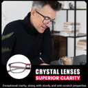 IGnaef Natural Crystal Stone Lenses Reading Glasses with Clear Real Glass Lenses Blue Light Blocking & UV Protection IF5189