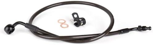 14" Ape Hanger Handlebar Front Brake Line Black Vinyl Stainless Steel Braided Extended Brake Cable for 2018-up Harley Softail with ABS