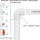 10Pack 1-1/2"x 1-1/4" PVC DWV Reducing Bush Adapter Pipe Fitting SCH40 PVC Reducer Bushing (Socket x Socket) PVC Pipe Reducing Bushing Fitting for Home Sewer Plumbing