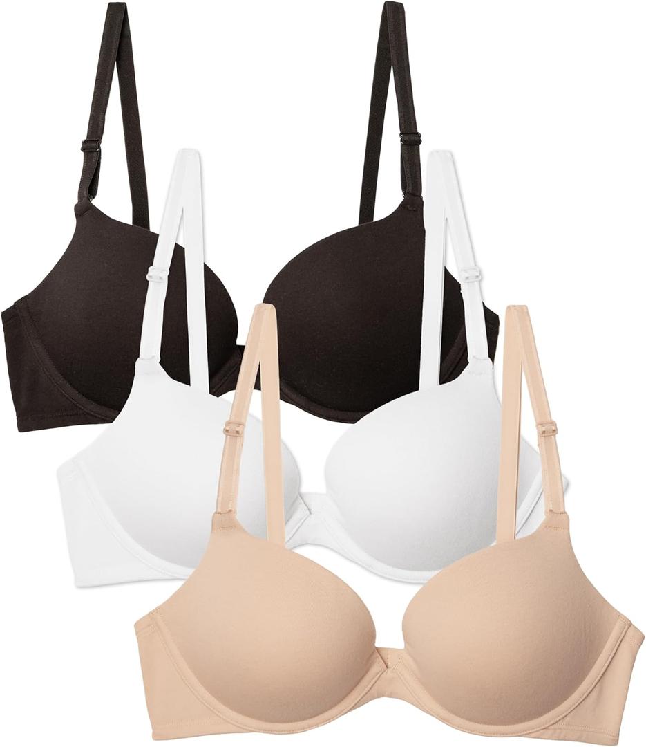 Fruit of the Loom Women's Everyday Cotton Push-up Bra, 3pcs, Size 36B