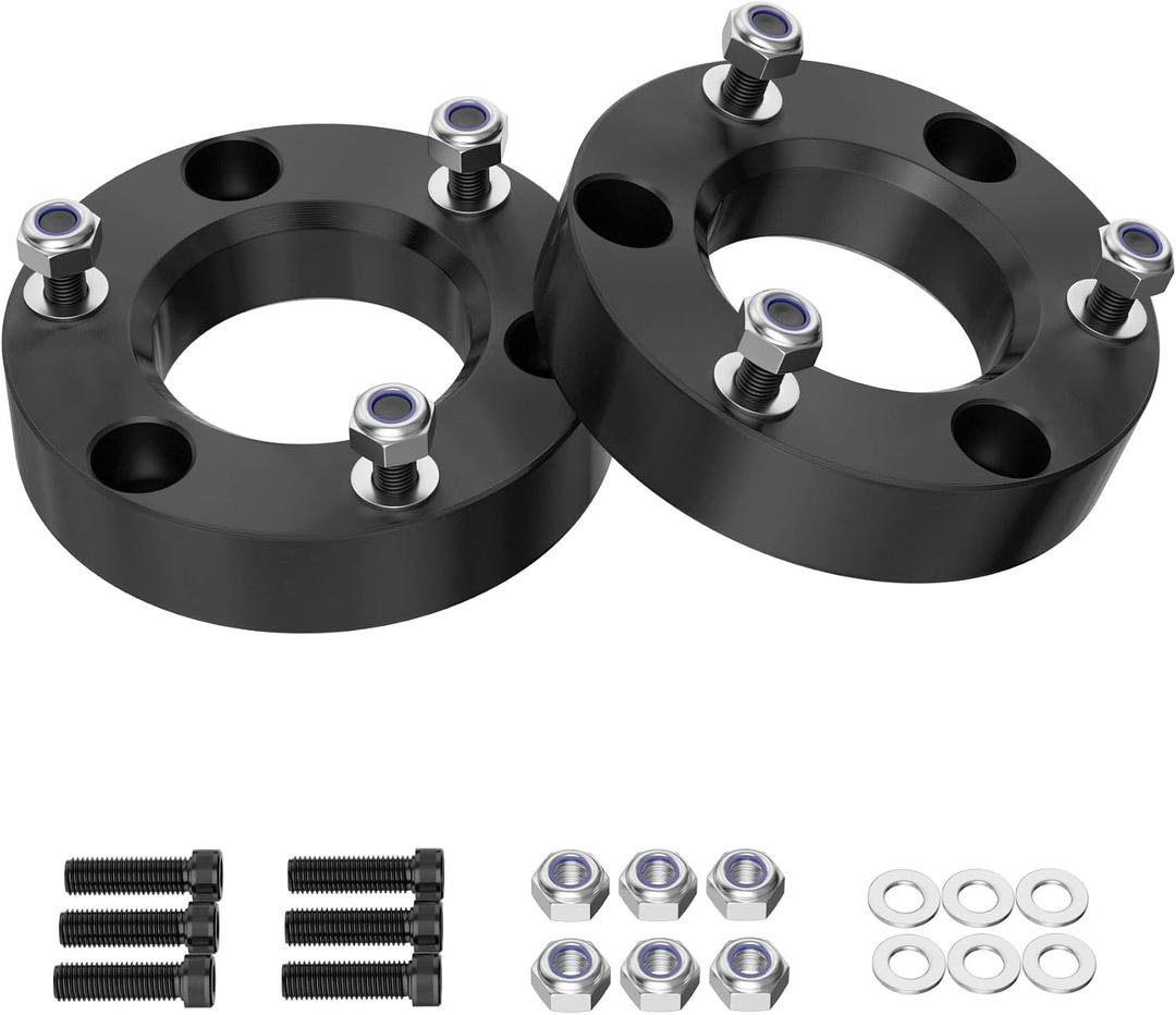 Richeer 2" Front Leveling Lift Kit Compatible with 2007-2026 Silverado 1500 2WD/4WD, Leveling Lift Kit for 2007-2026 Sierra 1500 2WD/4WD, Forged Front Strut Spacers Raise the Front of Vehicle by 2"