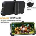 for Samsung Galaxy A12 case, Heavy Duty case,[ with Clip],[Shockproof] [Dropproof] [Dust-Proof] (Blue-Green)