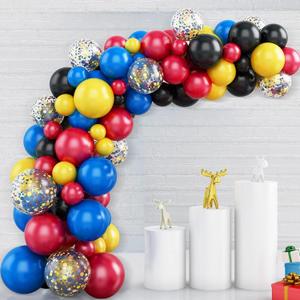 Balloon Arch Garland Kit, 101PCS Blue Red Black Balloons Arch Balloon Garland Kit With Confetti Party Balloons For Birthday Decoration Wedding Baby Shower Decoration Party Supplies