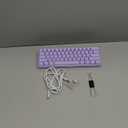 Geeky GK61 60% | Hot Swappable Mechanical Gaming Keyboard | 61 Keys Multi Color RGB LED Backlit for PC/Mac Gamer | ANSI US American Layout (Lavender, Mechanical Red)