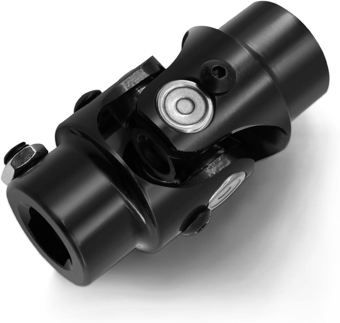 3/4" Round X 3/4" DD Black Steering Universal Joint Single U Joint Shaft,Total Length: 83mm (3-1/4")