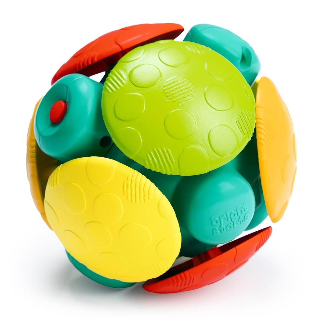 Bright Starts Wobble Bobble Activity Ball Toy, Baby & Toddler Crawl Toy, Interactive Sounds & Textures, Ages 3 Months+ (1 Count (Pack of 1))