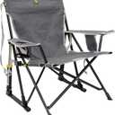 GCI Outdoor Kickback Rocker Outdoor Rocking Chair with Beverage Holder (Grey)