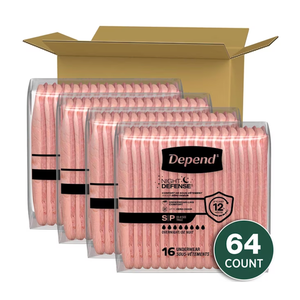 Depend Night Defense Incontinence Underwear for Women, Adult Diapers, S (64 Count)