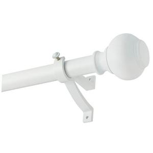 Matte White Window Curtain Rods 72 to 144 Inch, Adjustable Curtain Rod,Heavy Duty Window Rods,Thicken Sturdy Drapery Rods,Single Telescoping Decorative Curtain Rod for Window