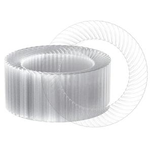 FOCUSLINE 10 Inch Clear Plastic Plates, 100 Count Disposable Heavy Duty Dinner Plates, Premium Hard Plastic for Weddings, Parties & Events