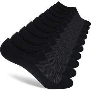 Monxiery 8 Pairs Womens Cotton Non Slip No Show Socks, Low Cut Casual Invisible Liner Socks. L-XL