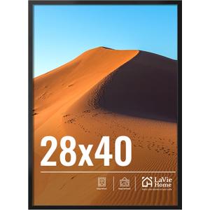 LaVie Home 28x40 Picture Frame for Wall Display, 28x40 Black Picture Frame with HD Plexiglass, 28 x 40 Poster Frame 1 Pack, Display Frame for Vertical or Horizontal, Classic Collection