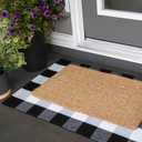 Bloom & Breeze B&B Buffalo Plaid Rug, Black and White Chekered Rug, Outdoor Runner Rug for Layering, Front Porch Rug, Buffalo Plaid Outdoor Mat, Washable Chekered Runner Rug (28" x 44") (2'4" x 3'8" (Rectangular))