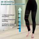2 Pairs 20-30mmHg Compression Pantyhose for Women, Medical Graduated Compression Stockings Leggings Footless Support Compression Tights for Varicose Veins, Swelling, Edema (Black+ Beige) M