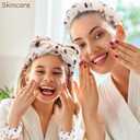 Chanaco Spa Headband, Makeup Headband with Wrist Bands, Hair Accessories for Washing Face and Teen Girl Gifts for Women (beige leopard)