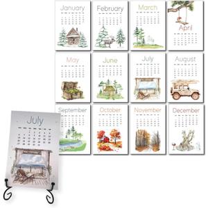 2025 Plantable Seed Calendar 12 Month Eco Seed Paper Calendar With Stand Green Living Gift Sustainable Monthly Planner Grow Flowers