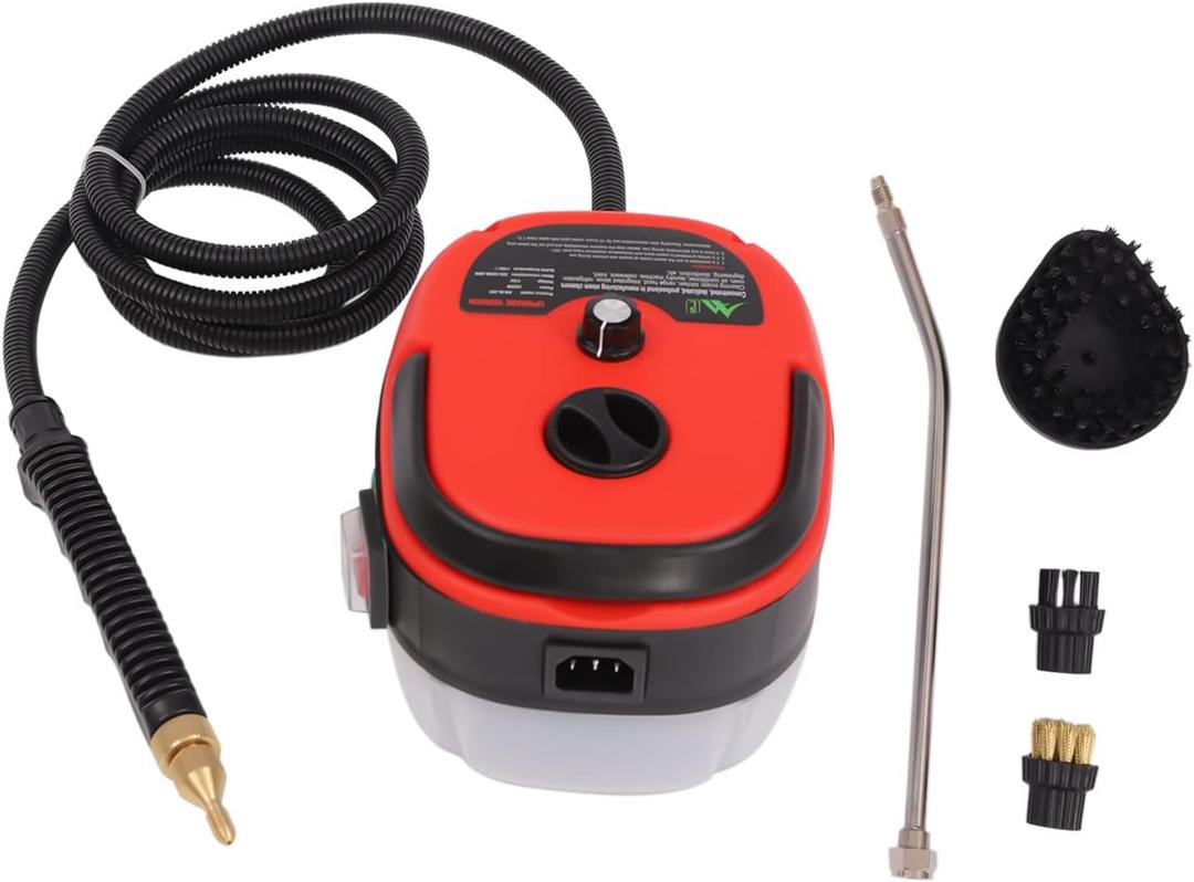 Handheld Steam Cleaner for Home, 1500W Pressurized Steamer Cleaner for Cleaning Portable Steam Cleaner for All Surfaces, Cleaning for Couch, Car, Floor, Kitchen, Bathroom (220V, Red)