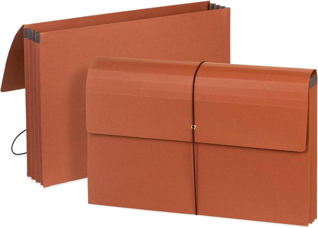 Blue Summit Accordion File Wallet with Flap and Cord Closure, Legal Size, 3 Expansion  10 Pack