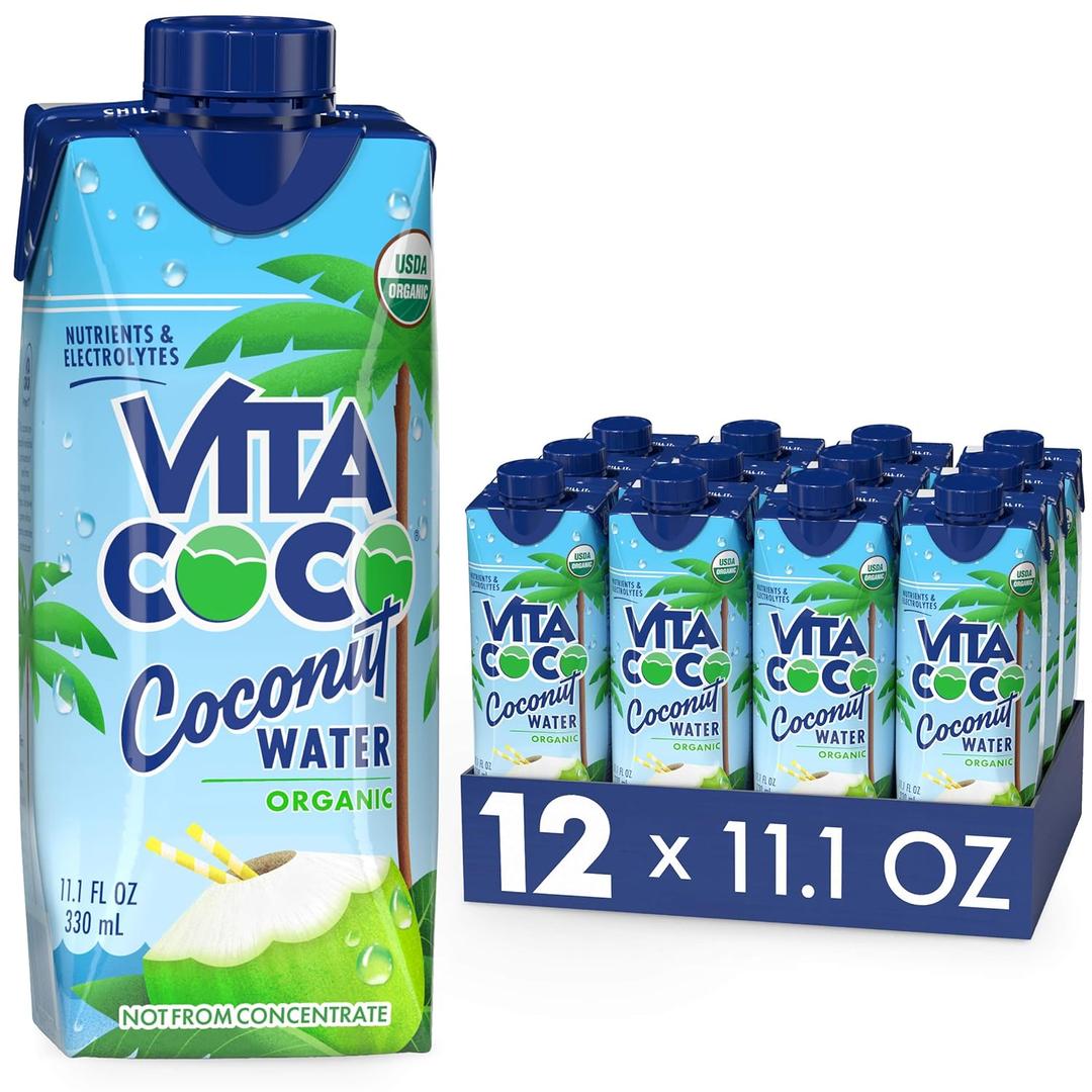 Vita Coco Coconut Water, Pure Organic | Refreshing Coconut Taste | Natural Electrolytes | Vital Nutrients | 11.1 Oz (Pack Of 12), Best if used by 04/MAY/26