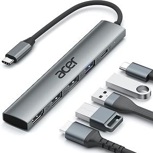 Acer USB C Hub 5 in 1 with 4K HDMI, 100W Power Delivery, 3 USB A Data Ports, USB C to HDMI Multiport Adapter for Laptop, PC, Tablet, MacBook Pro/Air, iPad Air/Pro, iMac, iPhone 15/16 Pro/Pro Max 15cm