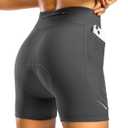 Bikewa Women's 4D Padded Bike Shorts High Waist Cycling Underwear for Women Road Bicycle Biking Shorts with Zipper Pockets (X-Large, Dark Grey)