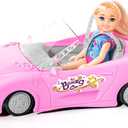 ULOVEME 2.4Ghz Remote Control Car for Girls - 1:18 RC Toys for Kids with Doll, 100 mins with Rechargeable Battery, Birthday for Grils (Pink #4)