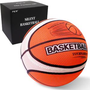 Silent Basketball Size 7 with Fabric Cover, 600g Airless Basketball for Quiet Dribbling and Indoor Training, Pro PU Foam Ball for Adults and Children, Ideal Gift for Birthdays or Christmas