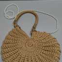 Shell Bag Seashell Bag Handwoven Crochet Shell Purse Summer Beach Tote with Pearl Strap Boho Clutch Shoulder Bag for Women