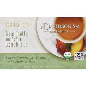 Davidson's Organics, Vanilla Essence, 100-count Unwrapped Tea Bags, BBD 10/29/26