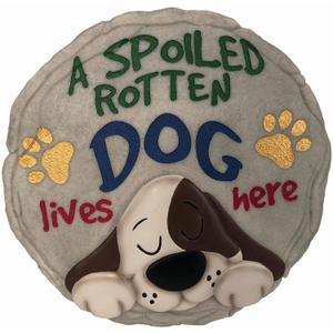 Spoontiques - Garden Dcor - Spoiled Rotten Dog Stepping Stone - Decorative Stone for Garden