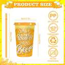 Jansun 12pcs Beer Funny Quotes Color Changing Cups with Lids and Straws 12Oz Reusable Plastic Cups for Oktoberfest Party Favors Goodie for Home Kitchen Office Bar Supplies