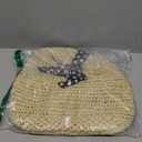 GOKTOW Women Hand Carry Only Straw Bag, Crescent Summer Beach Purse, Soft Faux Straw Tote 2025 (Beige)