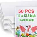 50Pcs Foam Board White Poster Board, IKAYAS 11x13.8 inch Double-Sided White Foam Core Board, Foam Boards for Crafts, Paintings Prints, Art, Display, Presentation and School Projects 1/5" 5MM Thick
