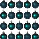 Kingfisher Teal Blue Glitter Christmas Tree Hanging Baubles 