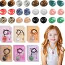 Valentines Day Cards for Kids School, 28 Sets Valentines Day Cards Natural Gemstone Crystals Rocks Minerals Bulk, Valentine Exchange Card for Kids Girls Boys Class Classroom Party Favors (Style 3)