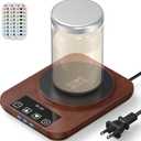 Sourdough Starter Warmer (70-100F), 1F Adjustable Sourdough Warming Mat, Waterproof Thermometer Strip, 12H Timer & Auto Shutoff, Safe for Home Bakers & Beginners (US Plug) - Wood Grain