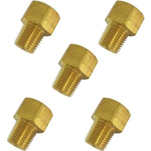 Brass Inverted Flare Fitting, Brake Line Adapter, Male Connector, 5/16" Tube OD x 1/4" NPT Male, 5pcs