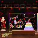 LED Drawing Board for Kids & Adults, Rechargeable LED Note Board with Colors 14X10 Inch, Dry Erase Board With 9-Lighting Modes, 7-Markers, Suit for Christmas/Birthday Gifts/Back to School